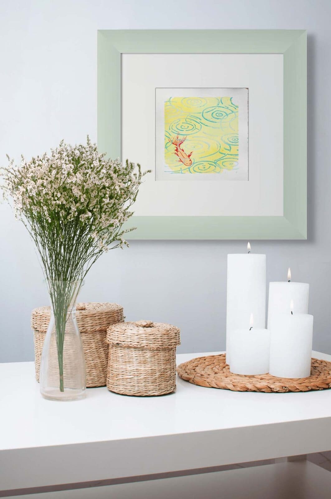 calming wall art fish