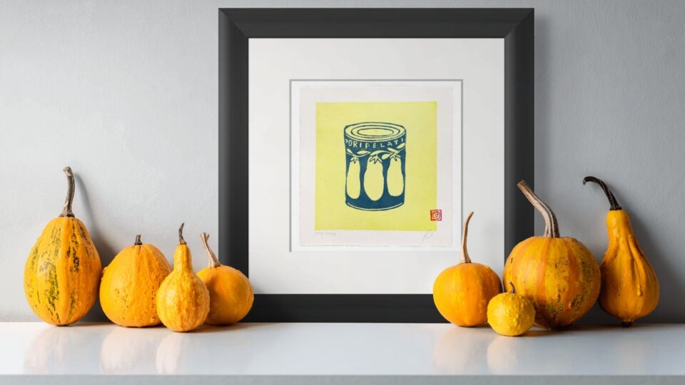 wall art pelati linocut